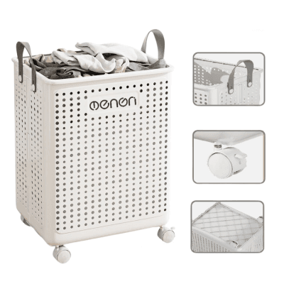 giỏ đựng quần áo bẩn oenon có bánh xe gấp gọn
