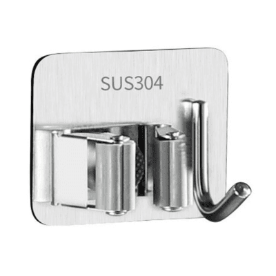 móc inox treo cây lau nhà dán tường