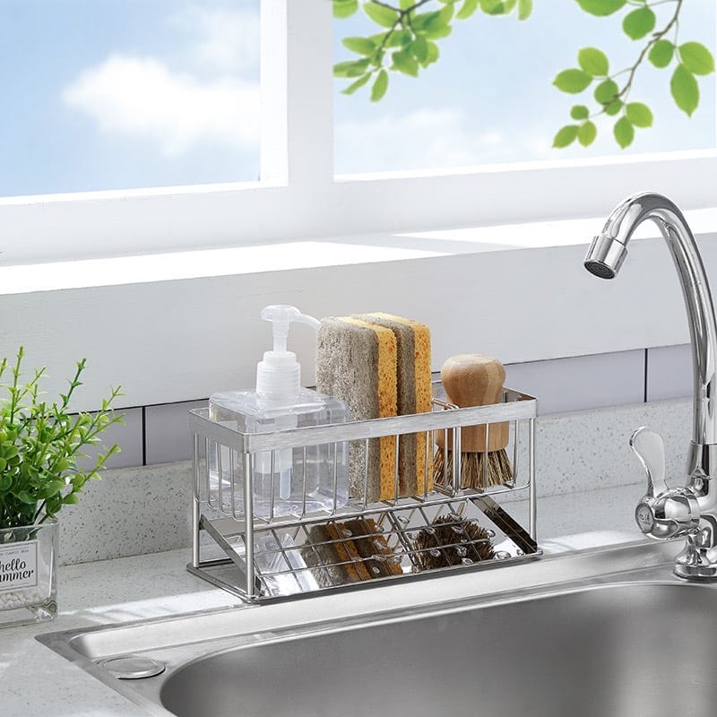 Kệ INOX Để Đồ Rửa Chén Bát Lavabo Có Khay Hứng Nước Tiện Lợi - OENONVN - Ảnh 6