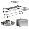 Bộ Phụ Kiện Nhà Tắm INOX SUS304 - Kệ Để Đồ Phòng Tắm INOX Dán Tường