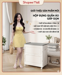 Tủ nhựa đựng quần áo có bánh xe 