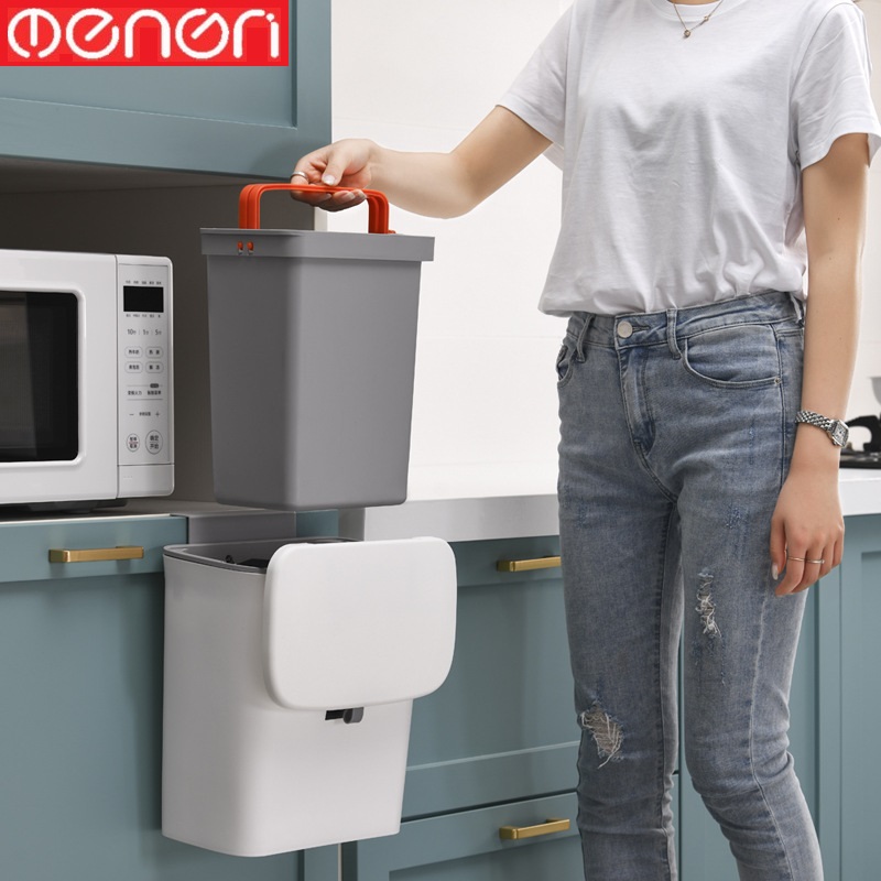 thùng đựng rác có nắp treo cánh tủ