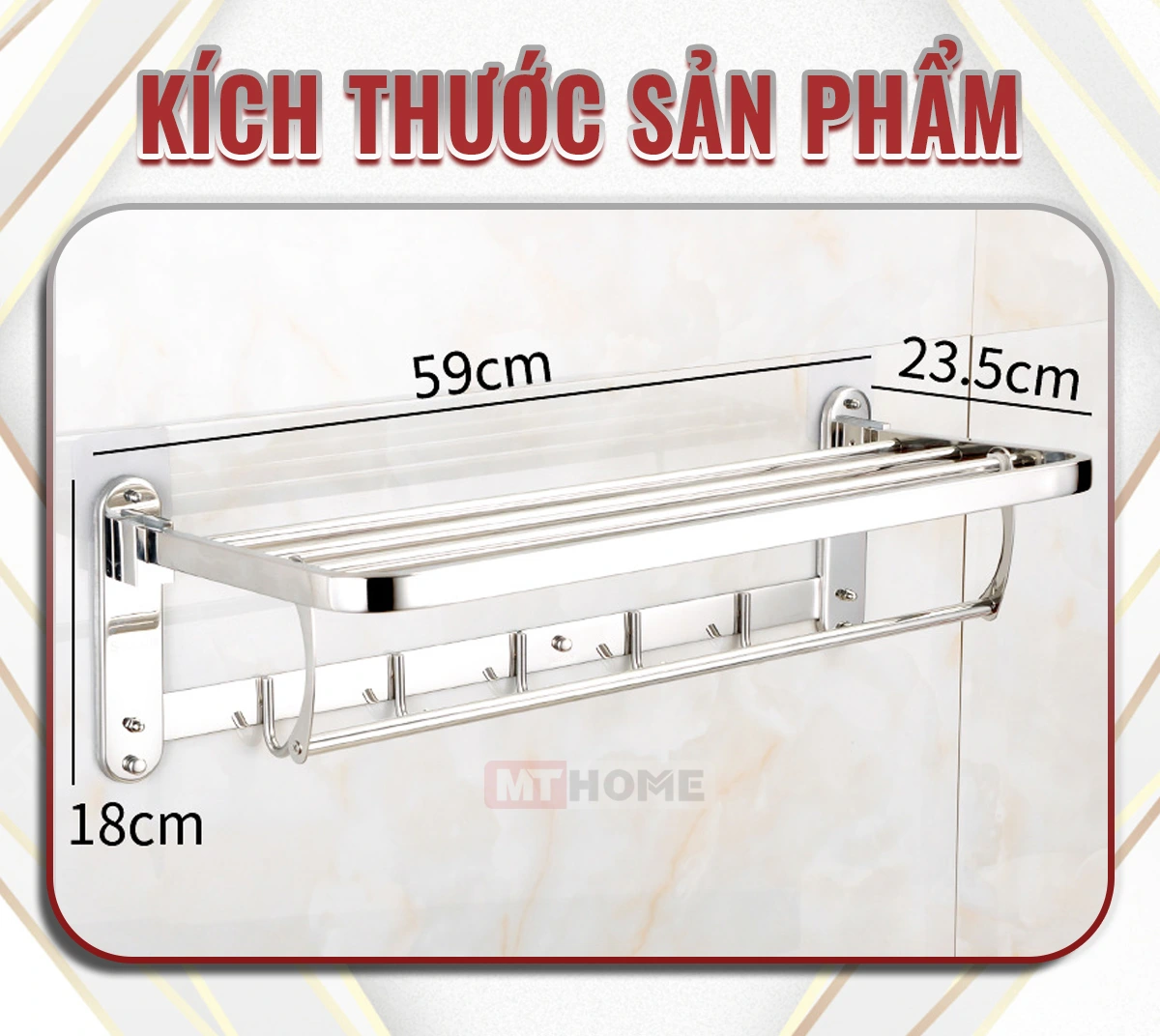 Giải Pháp Hoàn Hảo Cho Phòng Nhắm Ngọt Ngào - Giá Treo Khăn INOX 304