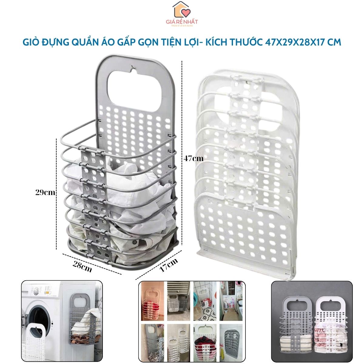 Giỏ nhựa gấp gọn cao cấp - Giải pháp tối ưu cho không gian