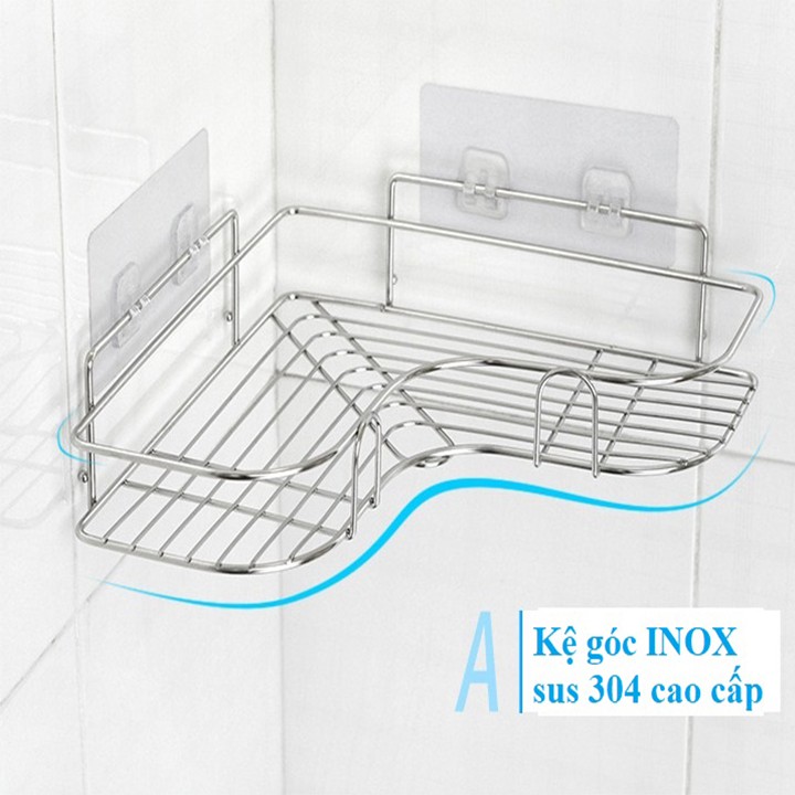 Kệ Góc Nhà Tắm INOX SUS304 Dán Tường – Giải Pháp Lưu Trữ Gọn Gàng, Tiện Lợi
