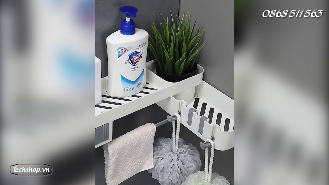 Kệ góc nhà tắm dán tường - Giải pháp tối ưu không gian